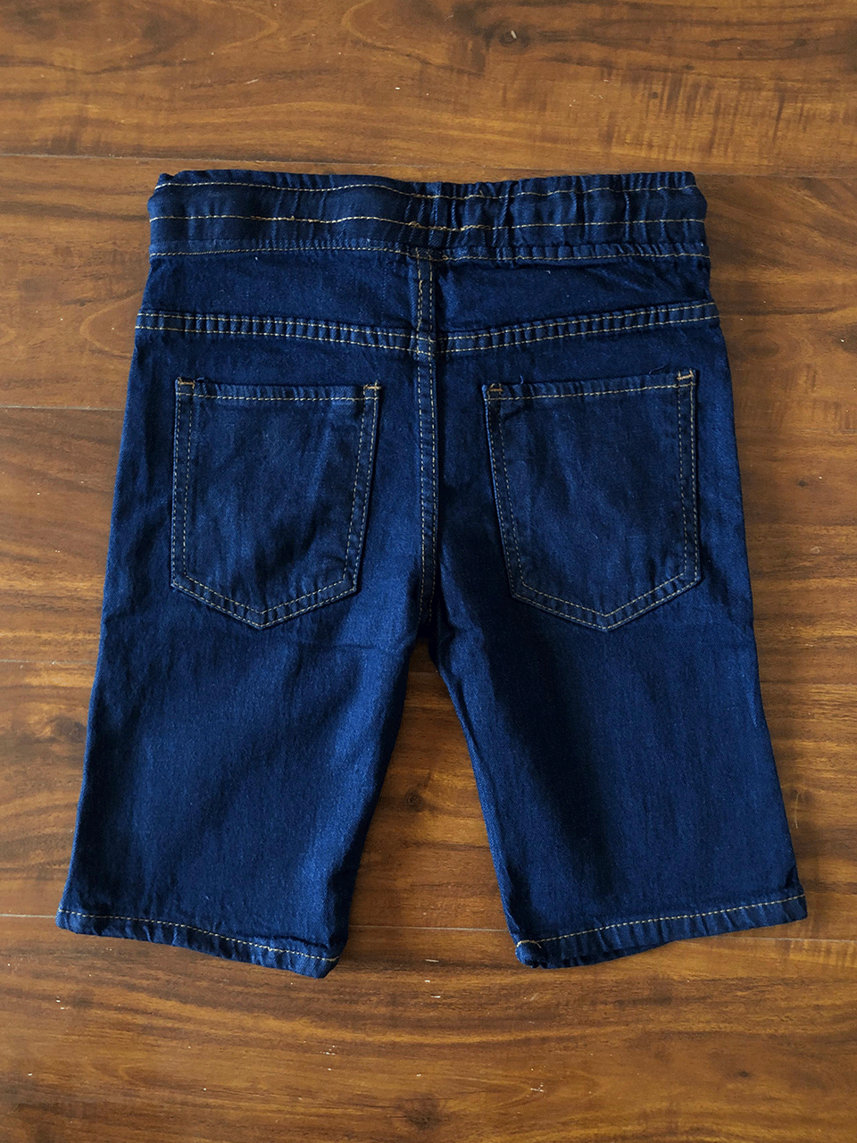 Dark Blue Denim Shorts - Knee Length