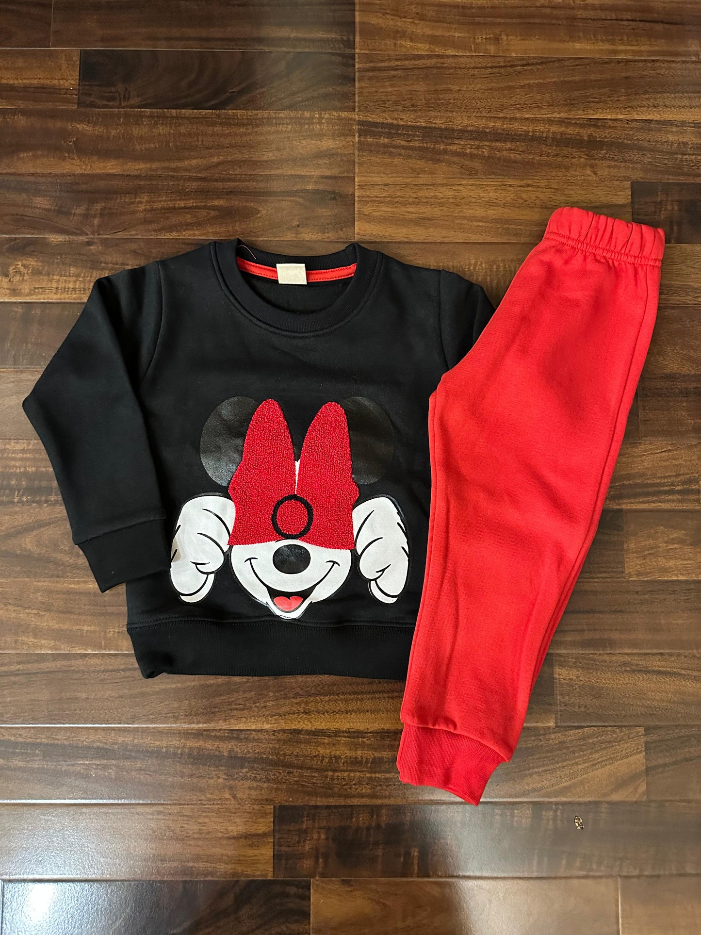 Black and red mickey tracksuit for kids