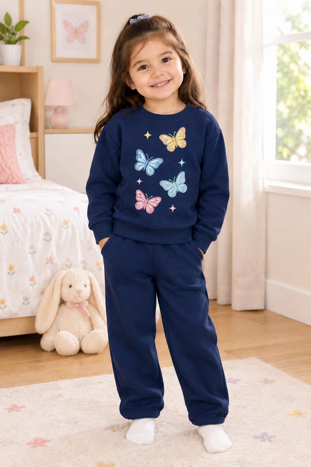 Navy Blue Blue Dreamy Butterflies Tracksuit