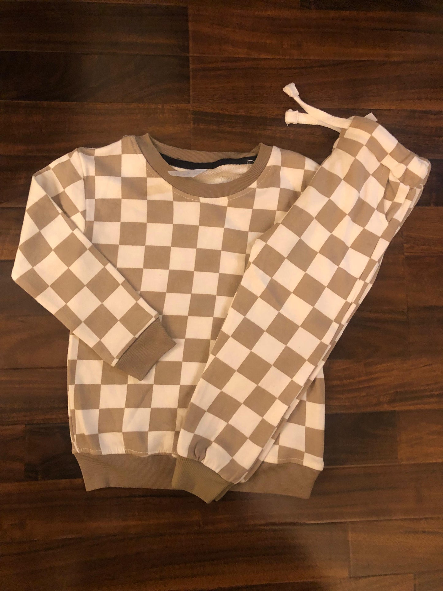 Checkboard tracksuit for kids (terry fabric)