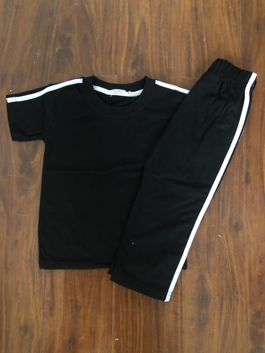 Black side stripes tracksuit