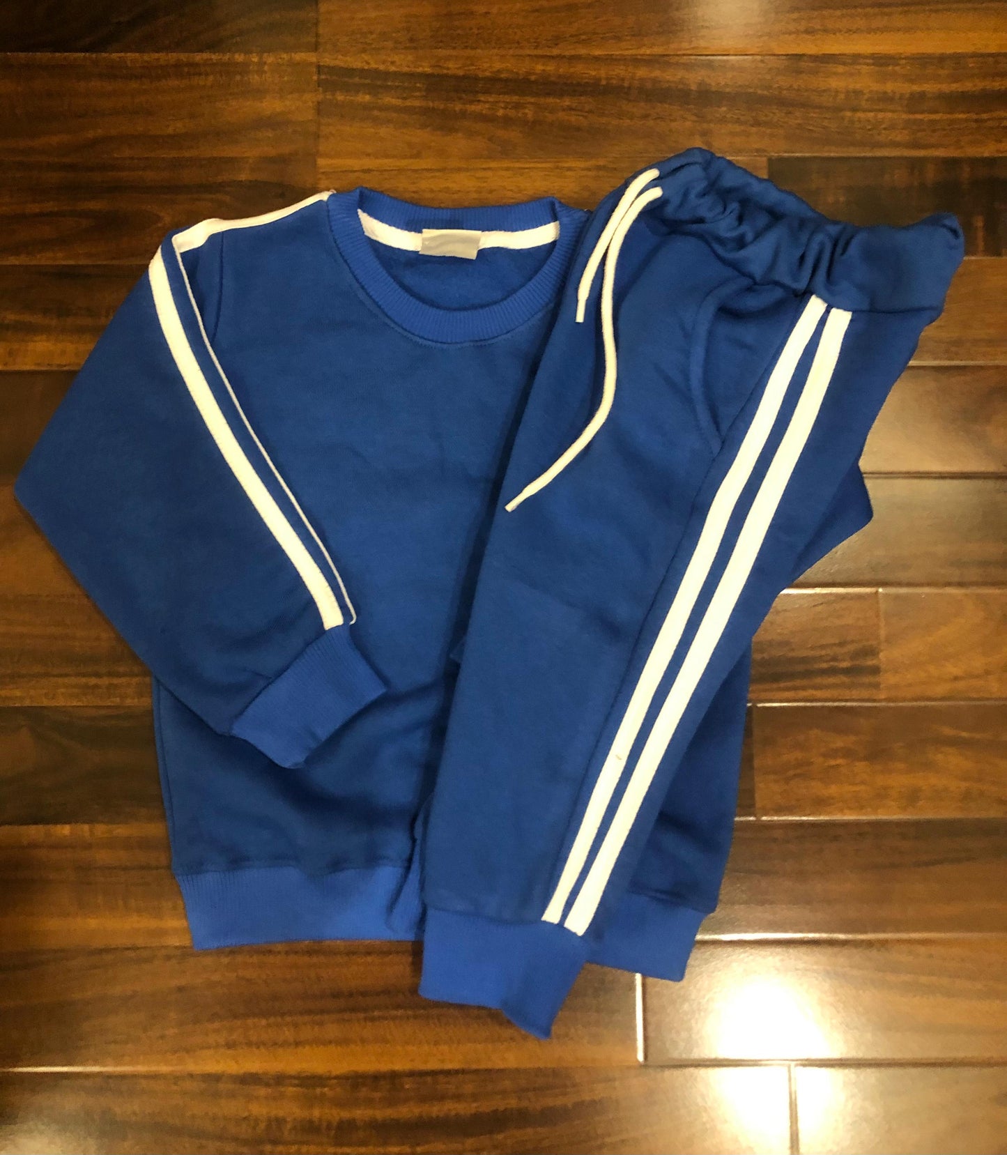 Royal blue side stripes tracksuit