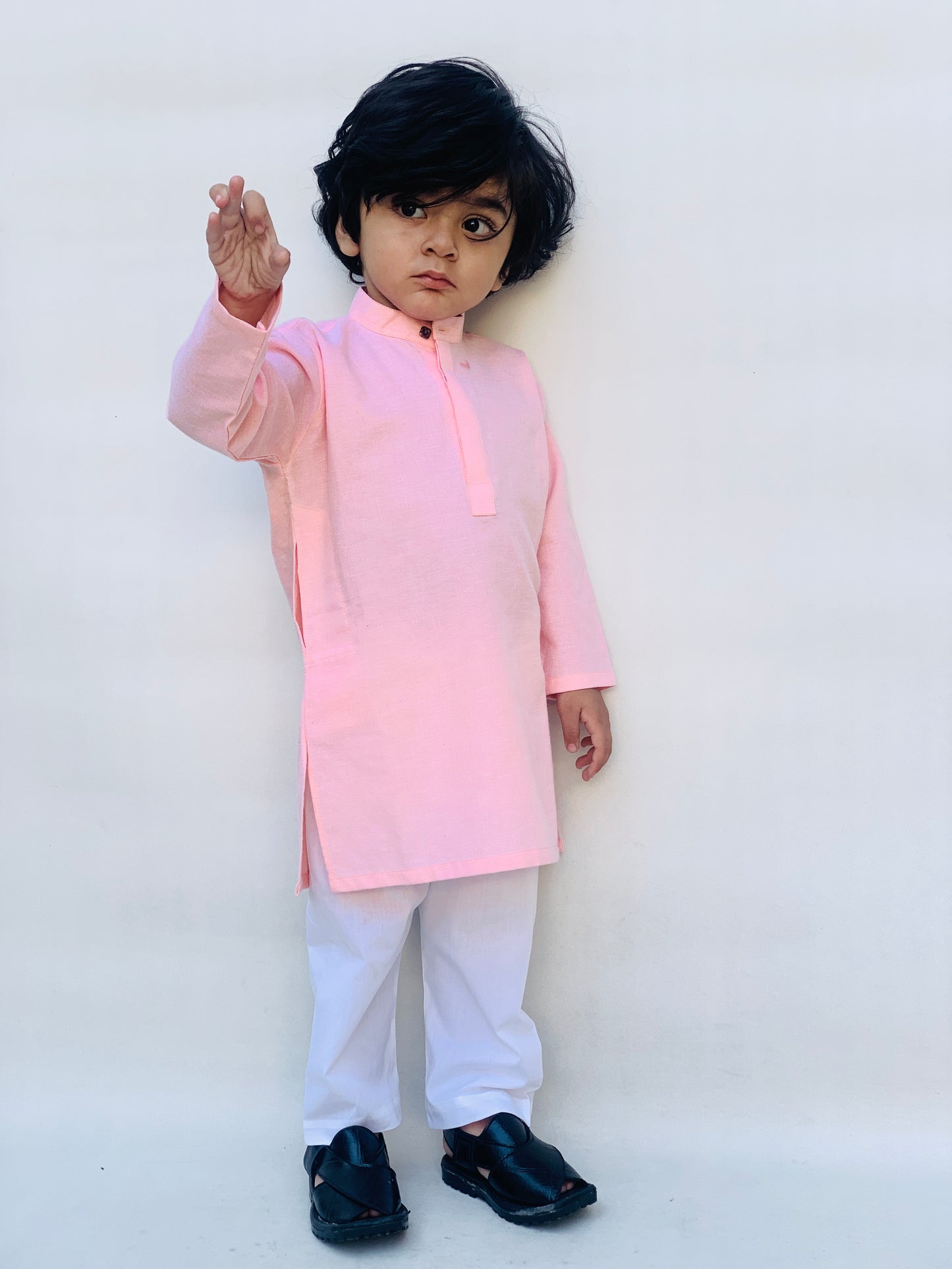 Peach Designer Kameez Shalwar for Kids
