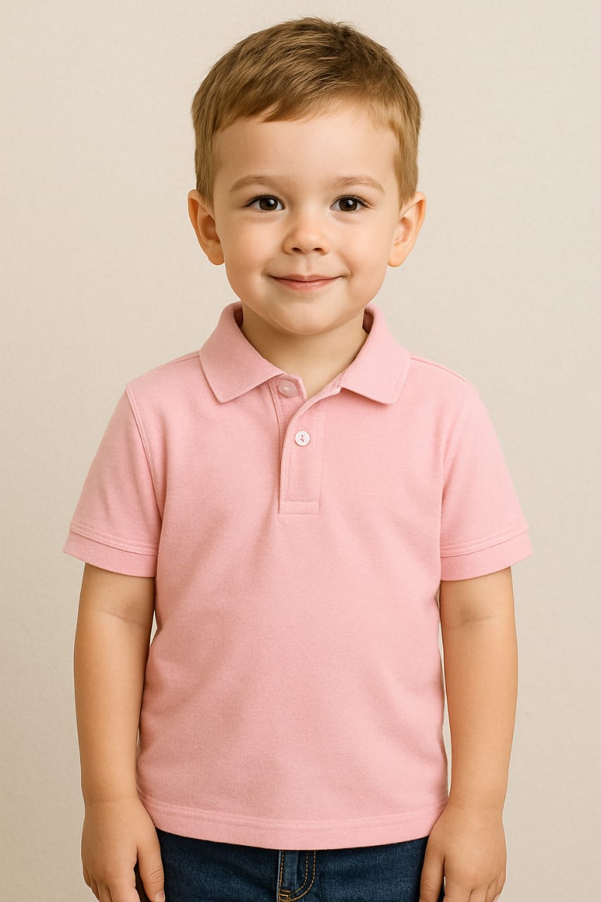 Pink polo t-shirt for kids