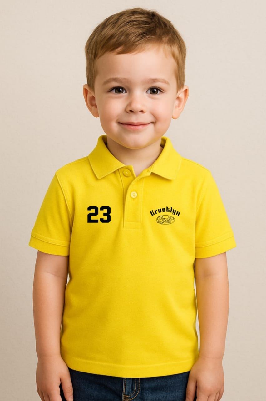 Yellow 23 logo polo t-shirt for kids