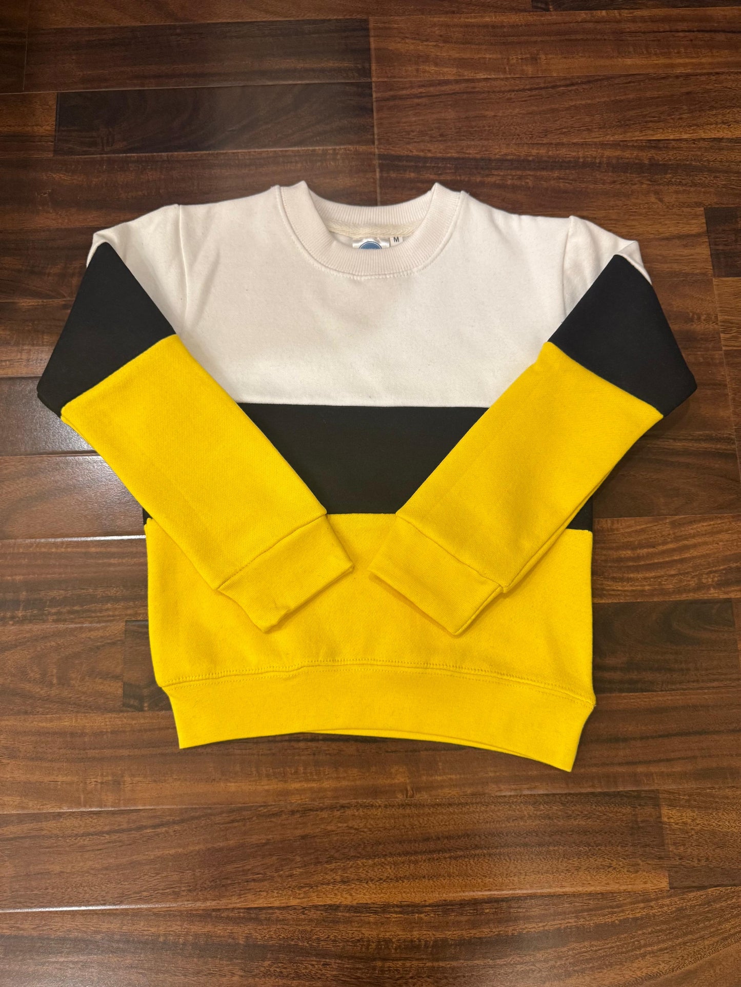 Yellow panel sweatshirt for kids