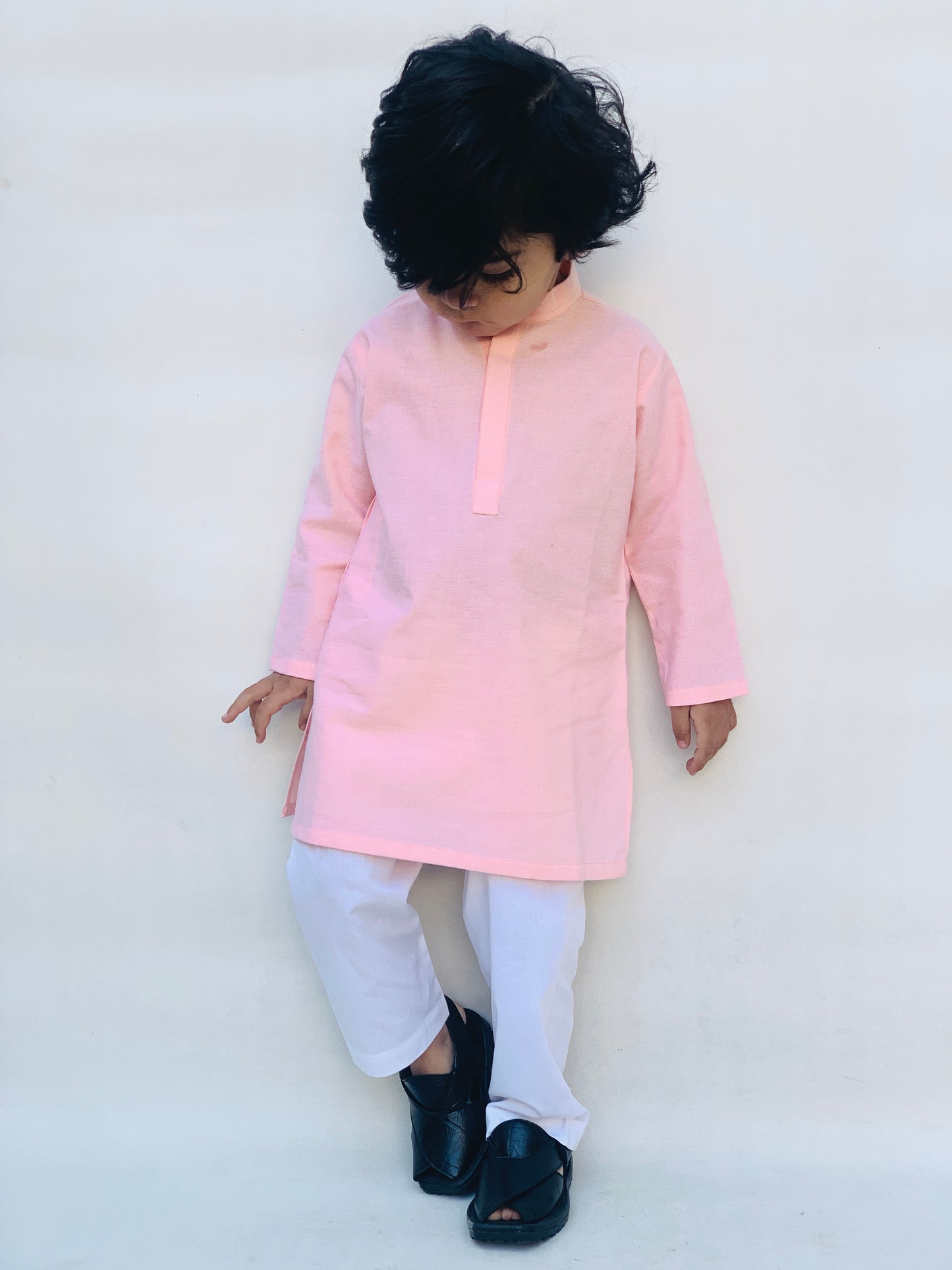 Peach Designer Kameez Shalwar for Kids