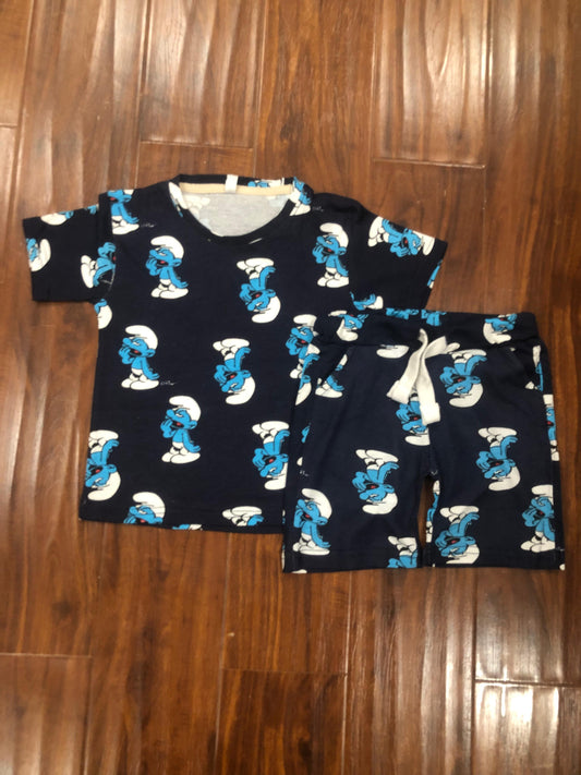 Smurf T-shirt and shorts set for kids