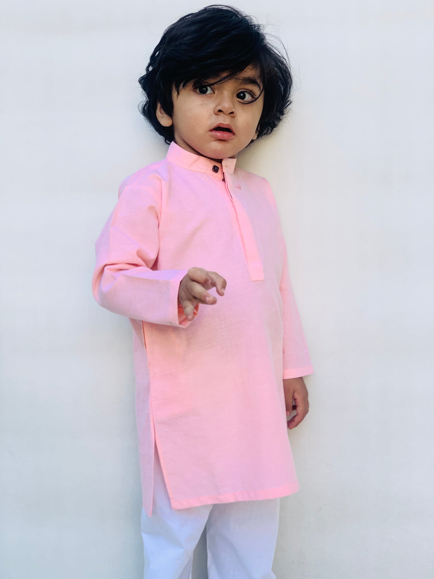 Peach Designer Kameez Shalwar for Kids