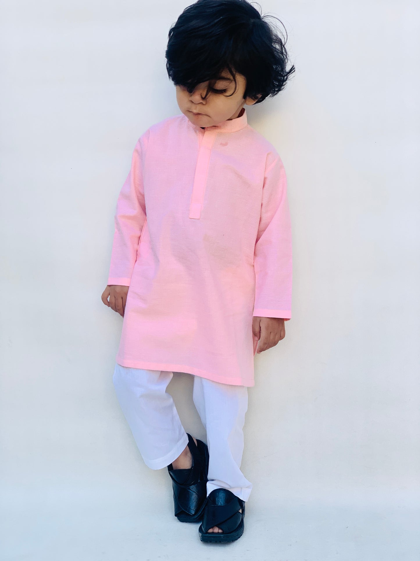 Peach Designer Kameez Shalwar for Kids