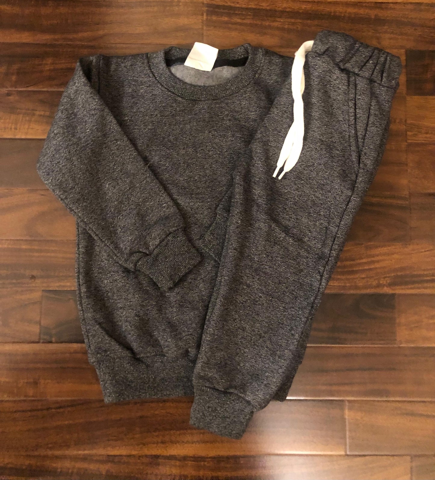 Dark grey melange tracksuit for kids