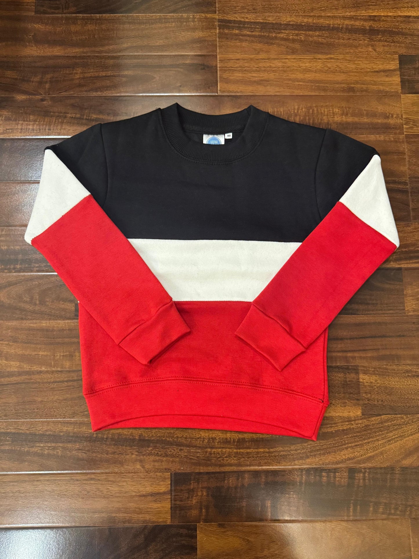 Red panel sweatshirt for kids