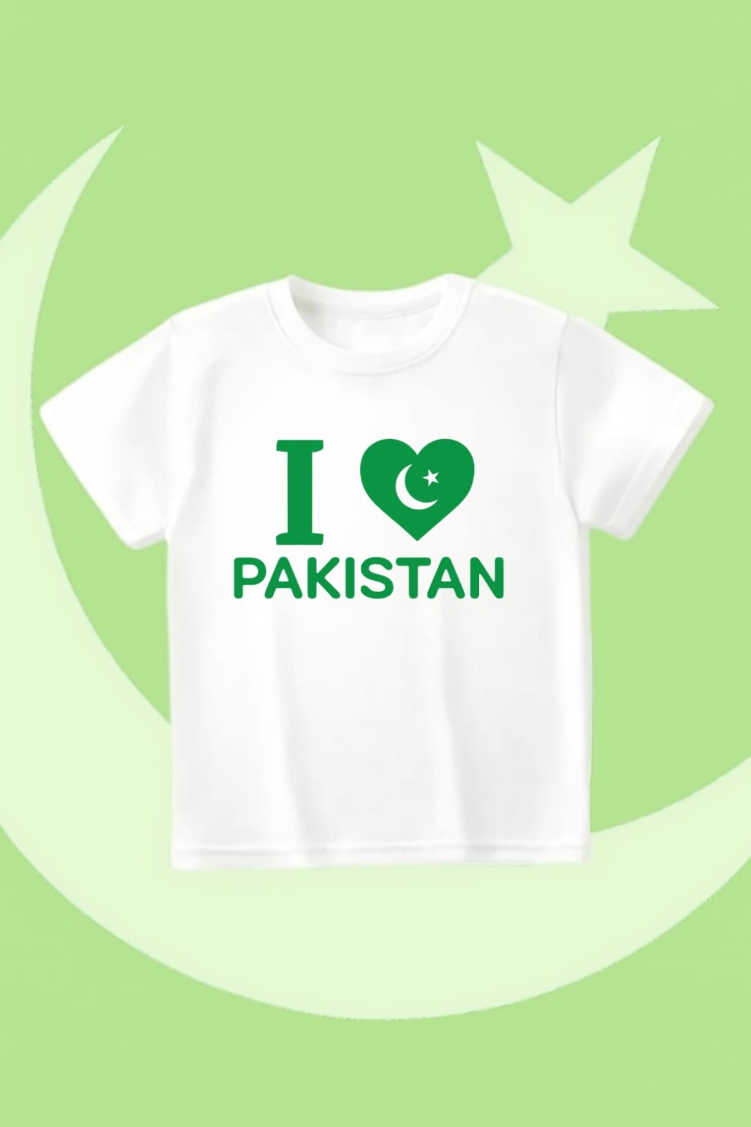 White i love Pakistan independence day t-shirt