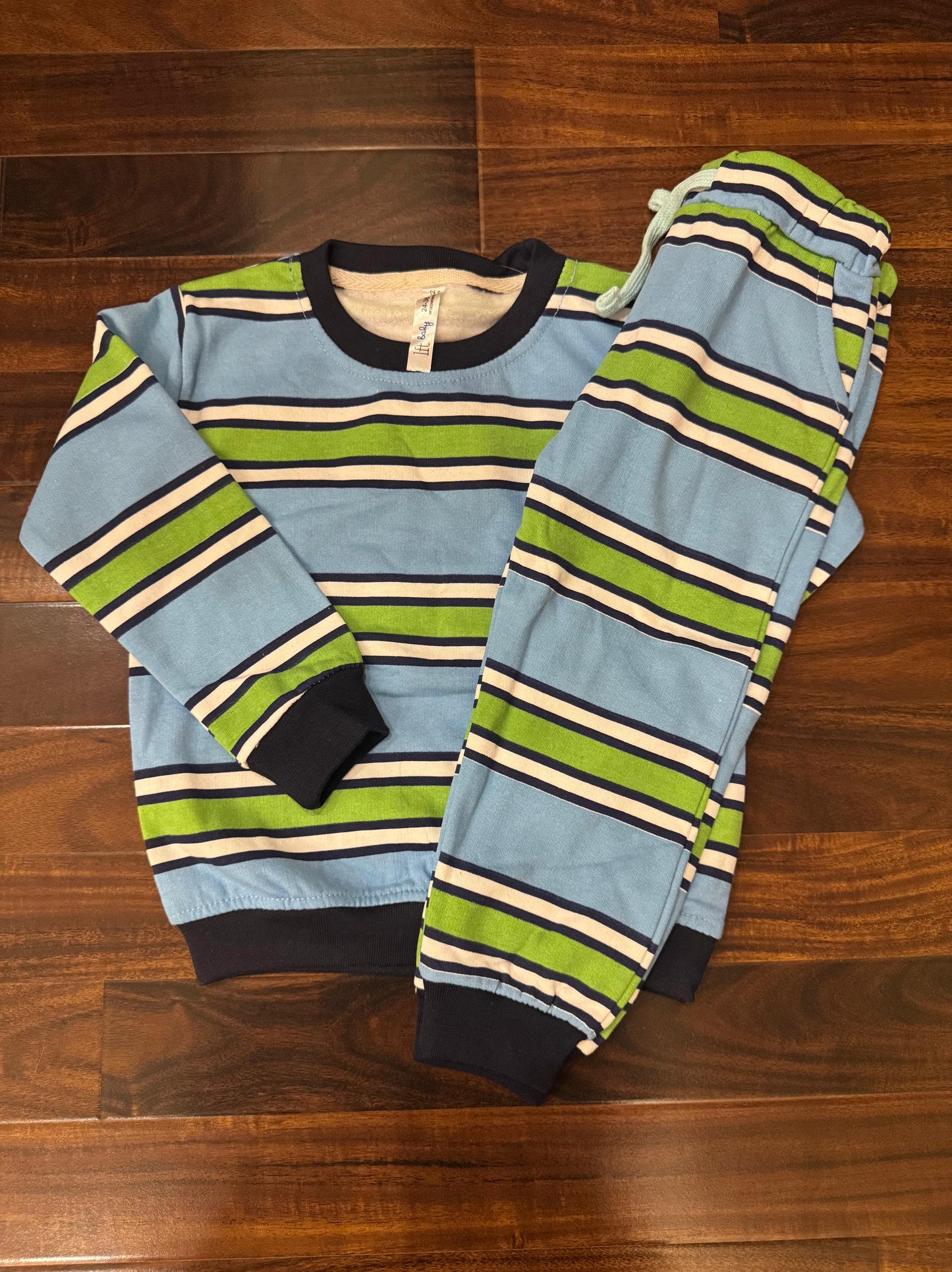 Blue green multi stripes tracksuit