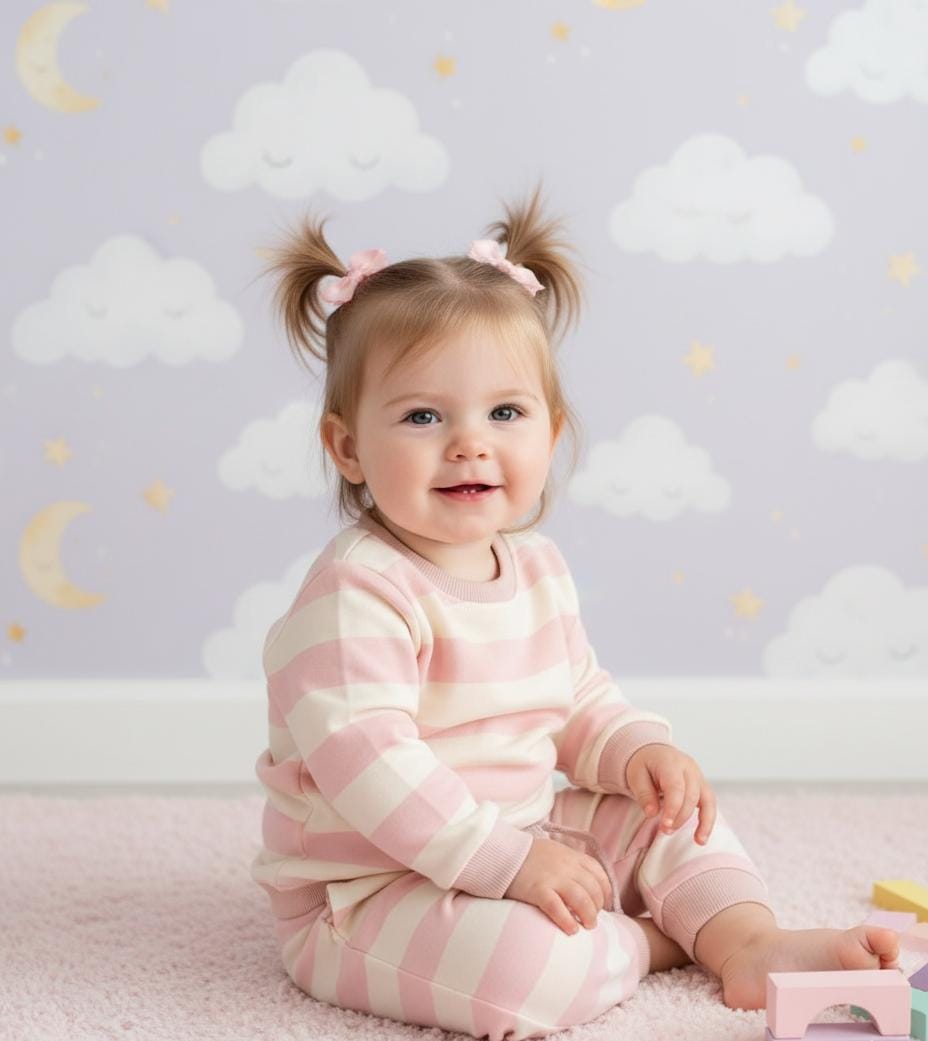 Pink and white plaid tracksuit for kids