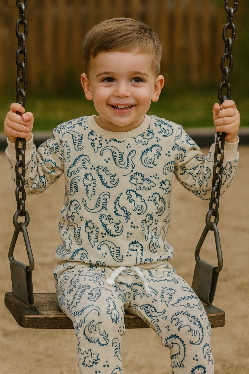 Green on White Dino Allover Tracksuit