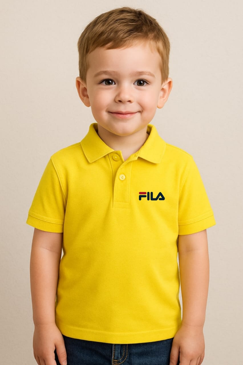 Yellow FLA polo t-shirt for kids
