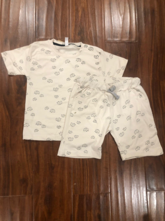 Cute elephants T-shirt and shorts set for kids