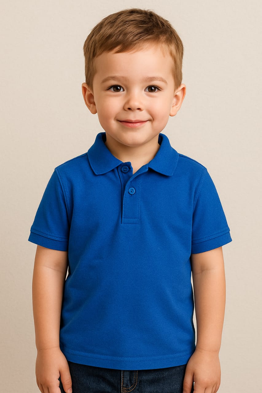 Royal blue polo t-shirt for kids