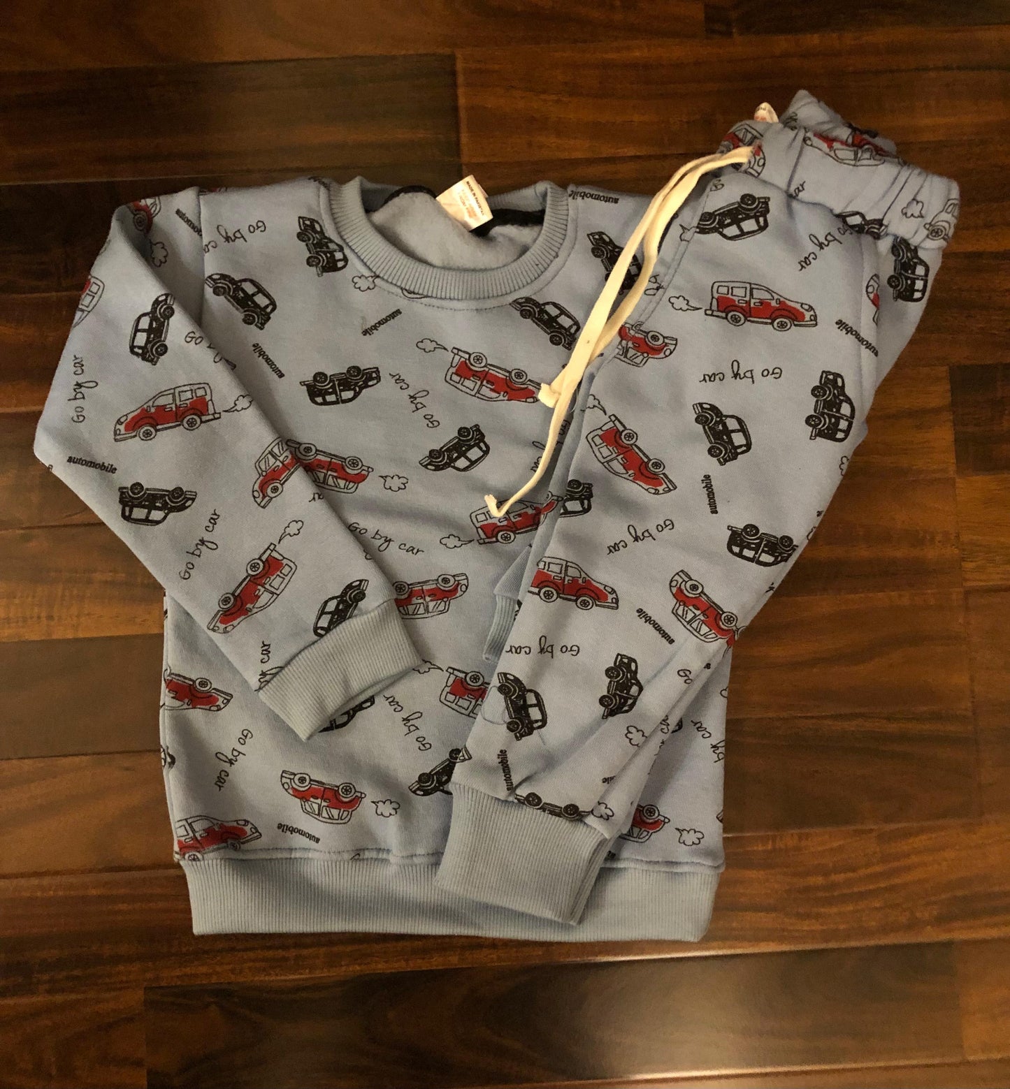 Sky blue go by car tracksuit for kids