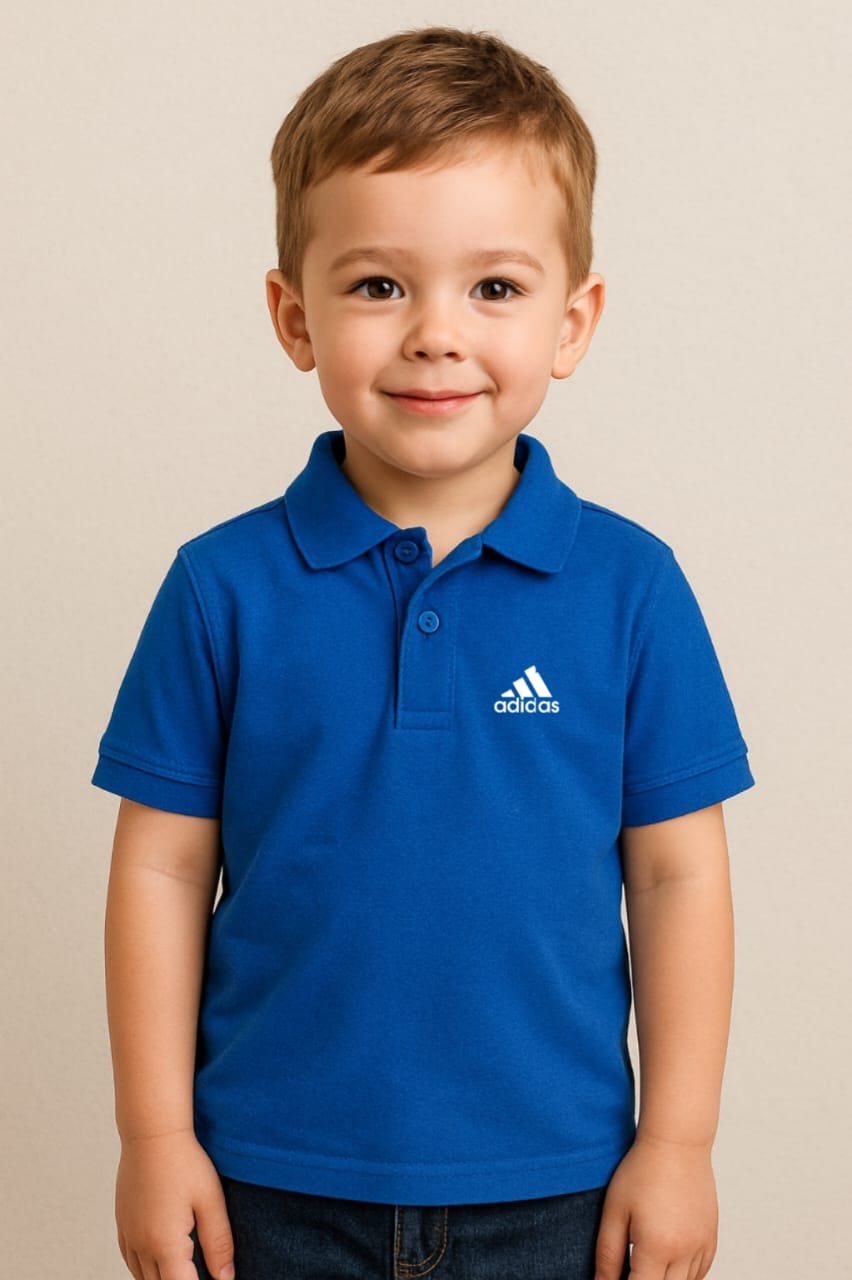Blue ads polo t-shirt for kids