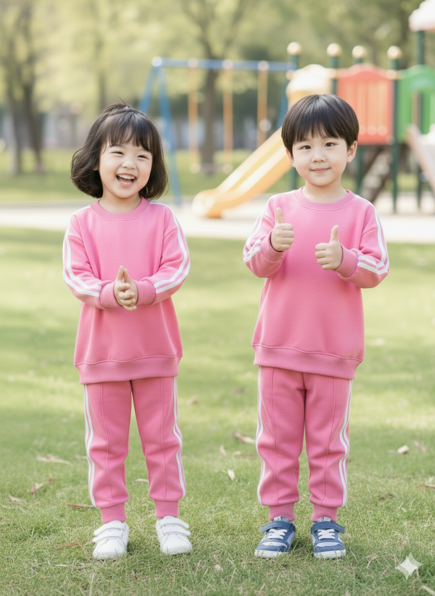 Pink side stripes tracksuit