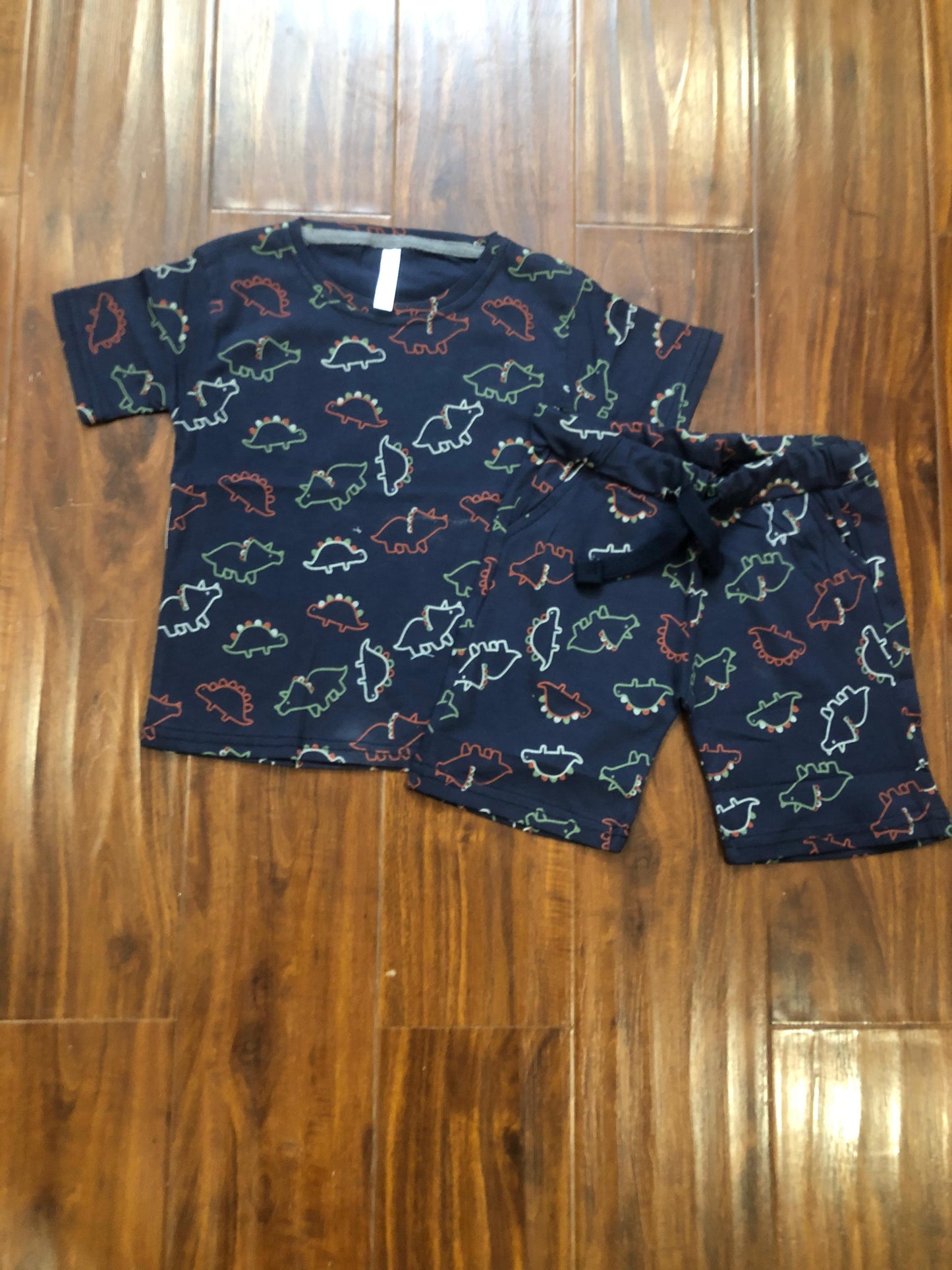 Blue dinos T-shirt and shorts set for kids