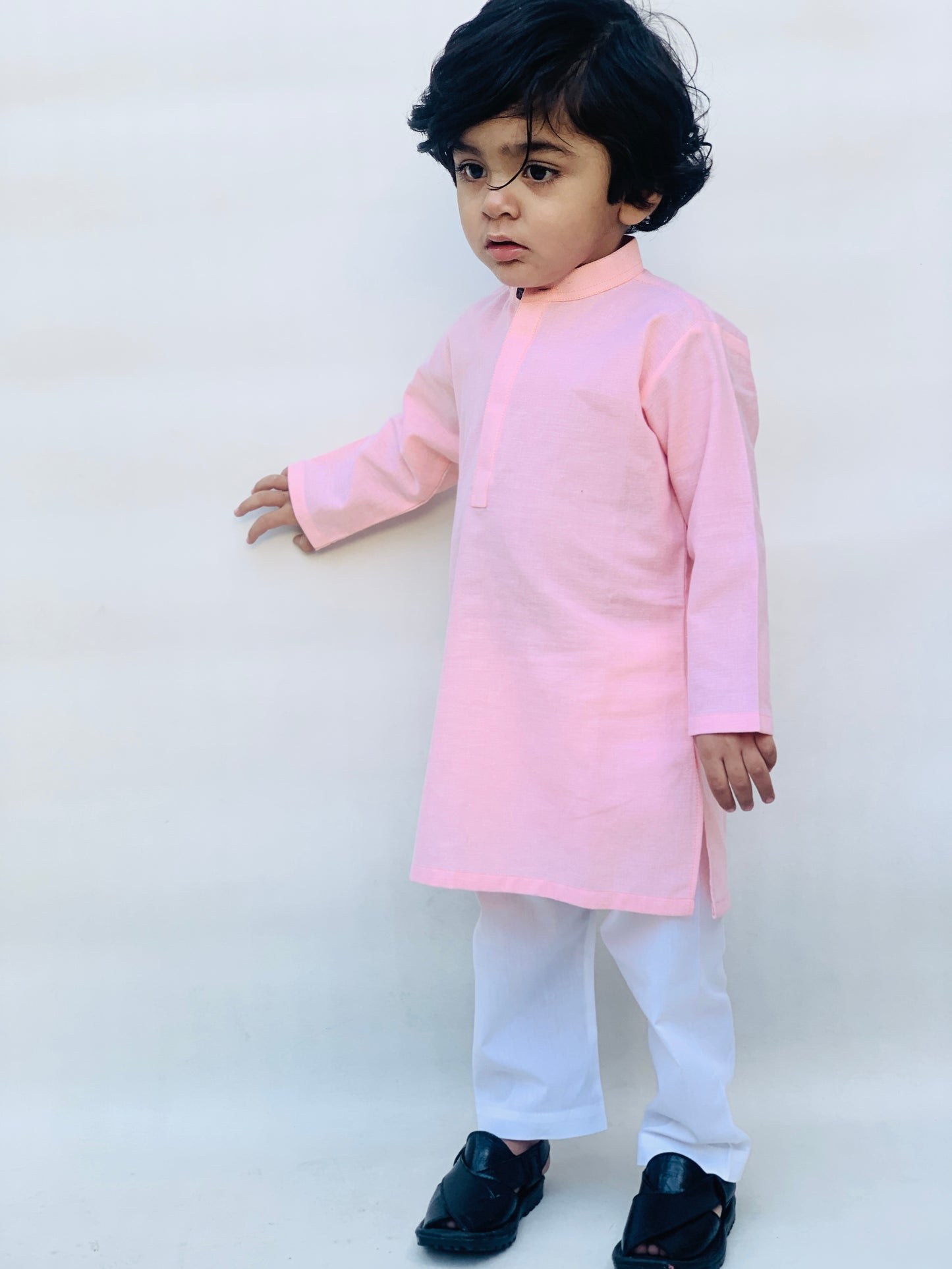 Peach Designer Kameez Shalwar for Kids