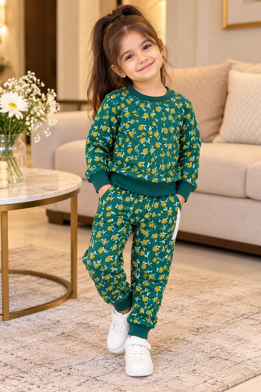 Green Floral Tracksuit