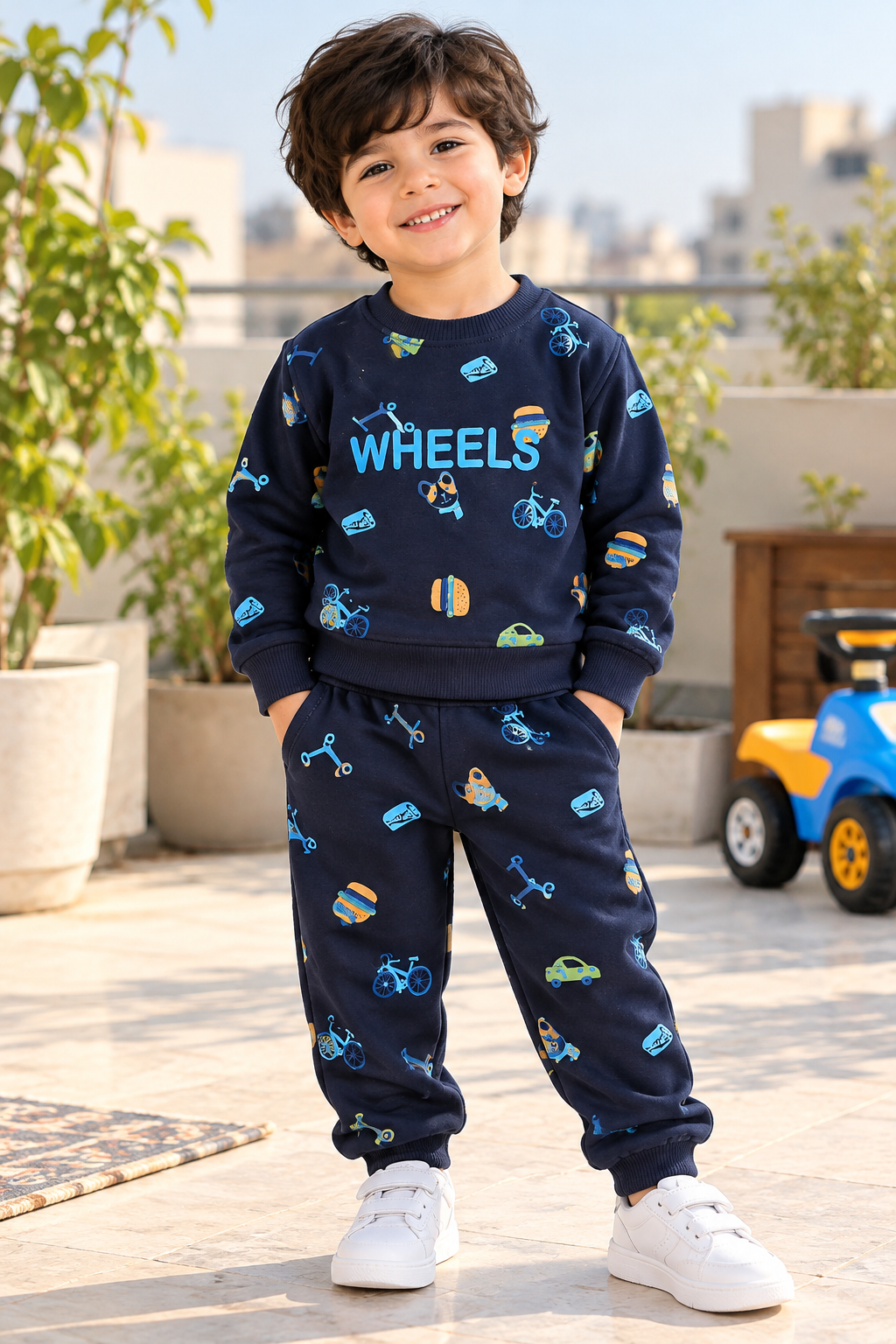 Navy Blue Wheels Tracksuit