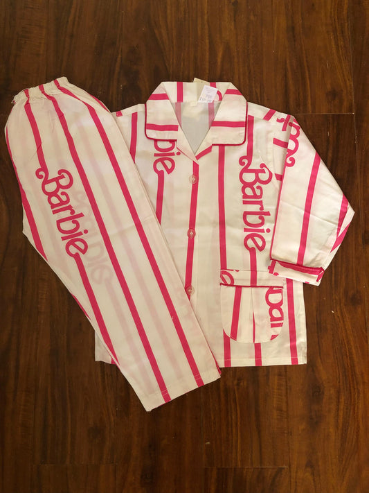 Barbie Stripe Cotton Nightsuit