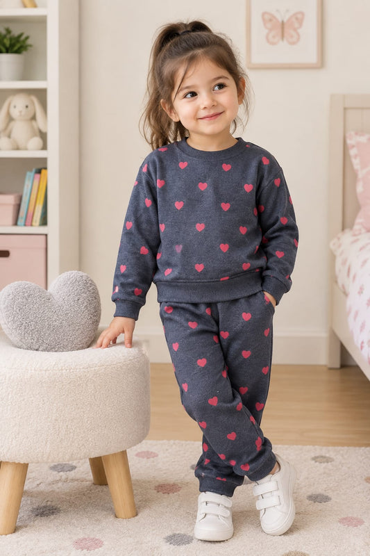 Charcoal Rosy Hearts Tracksuit