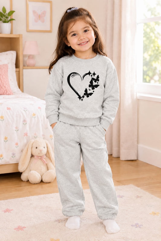 Grey Heart Butterflies Tracksuit