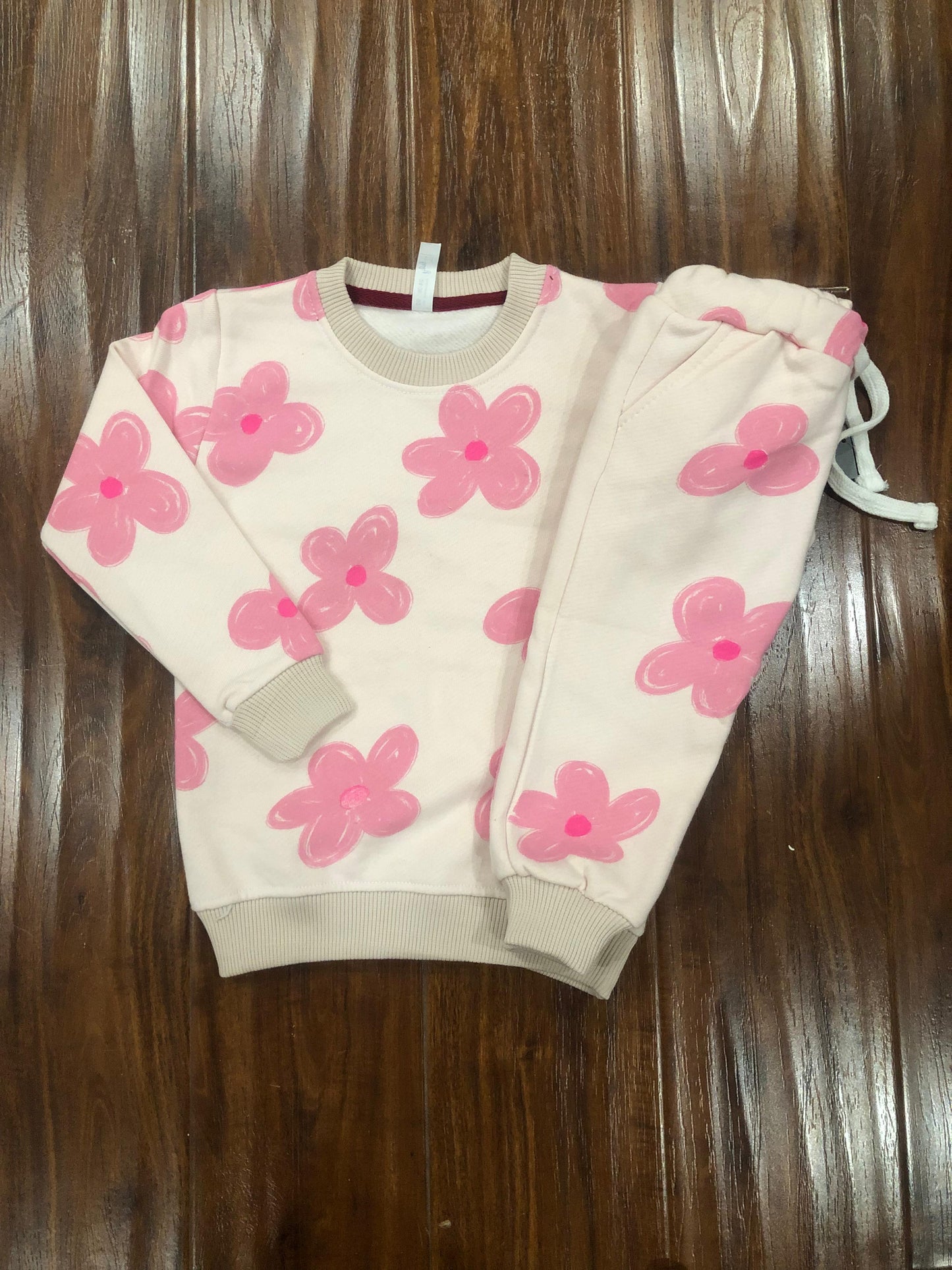 Adorable Pink Flowers Tracksuit