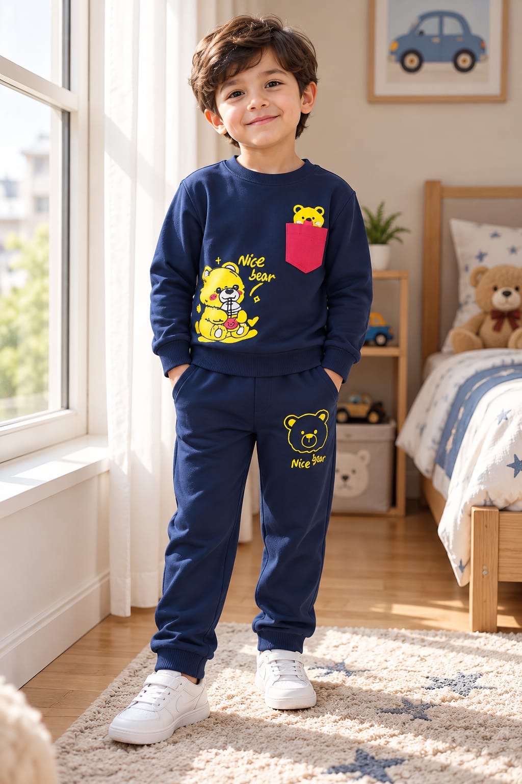 Navy Nice Bear Tracksuit