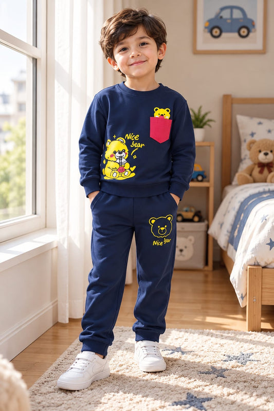 Navy Nice Bear Tracksuit