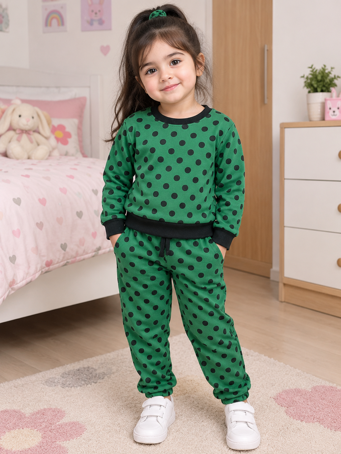 Green Polka Dots Tracksuit