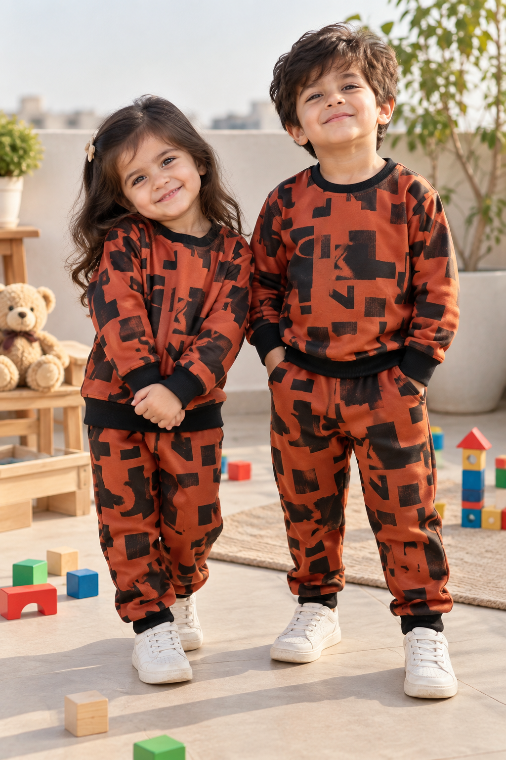 Orange Urban Blocks Tracksuit