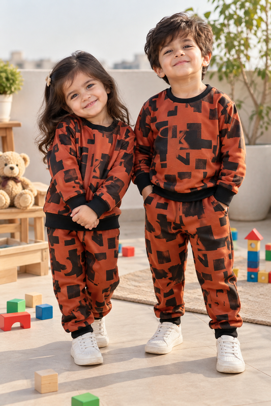 Orange Urban Blocks Tracksuit