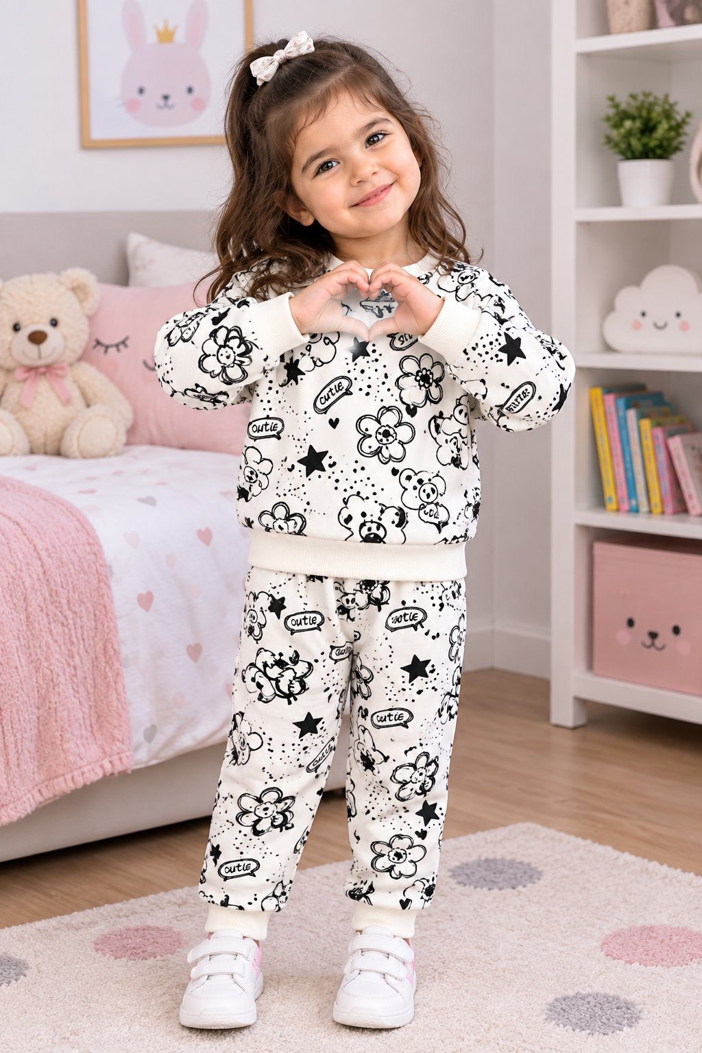 White Cutie Flower Tracksuit