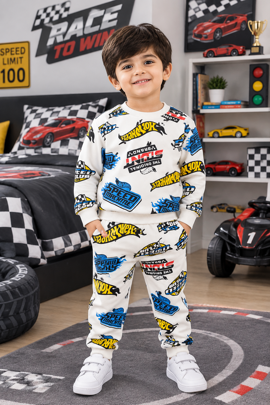 White Hot Wheels Tracksuit
