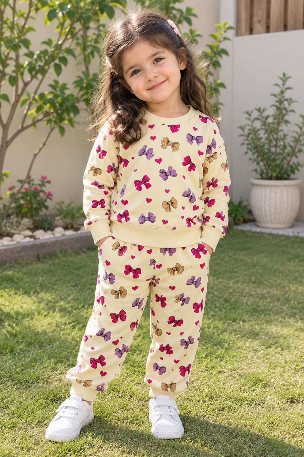 Beige Lovely Bows Tracksuit
