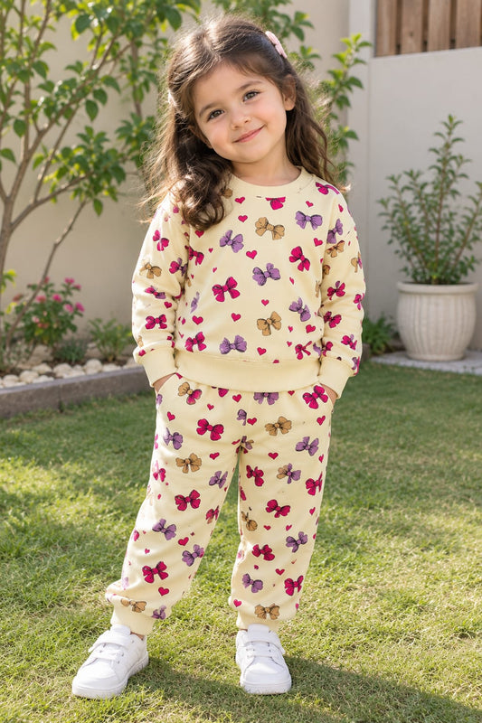 Beige Lovely Bows Tracksuit