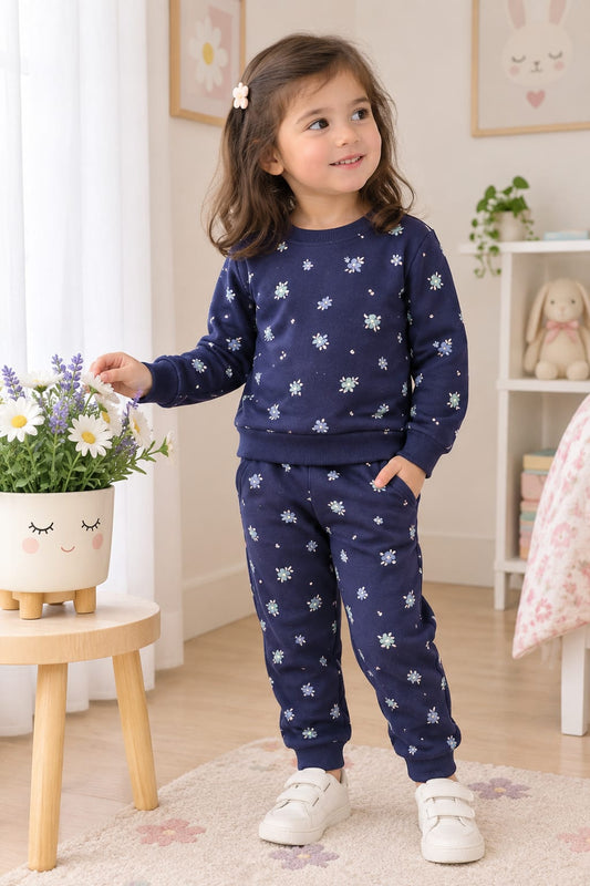 Navy Floral Bloom Tracksuit