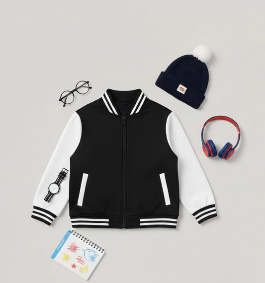 Black baseball jacket for kids