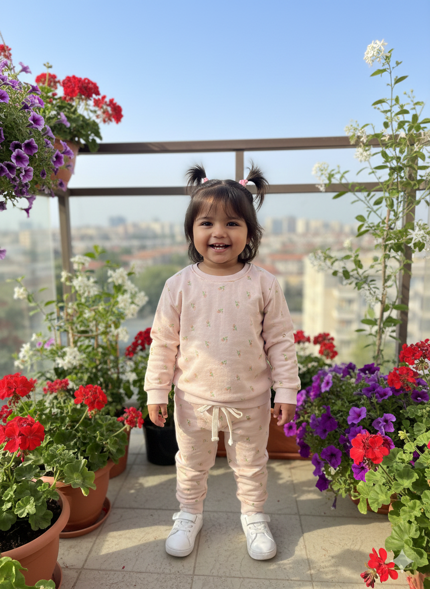 Blush rose bud tracksuit for kids