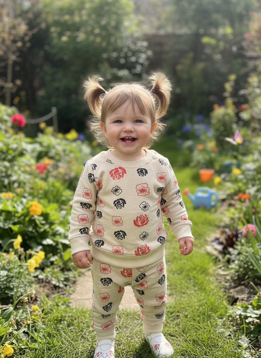 Rose flowers tracksuit for kids