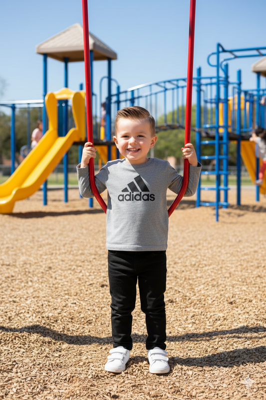 Grey adi full sleeves t-shirt for kids