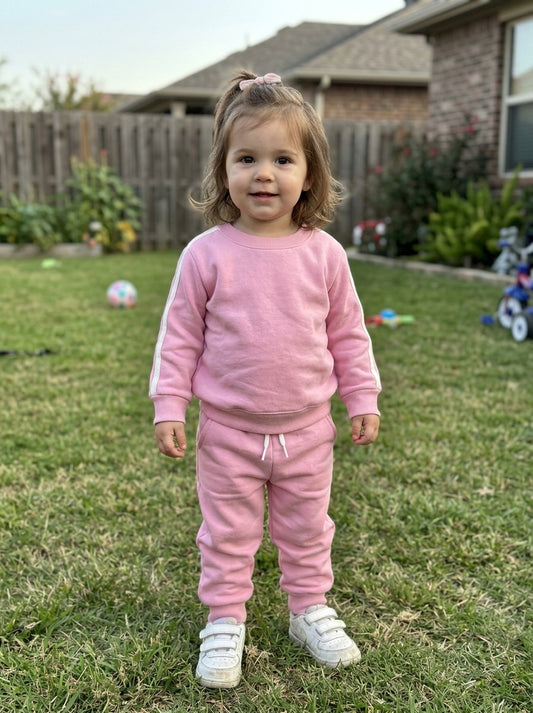Pink side stripes tracksuit