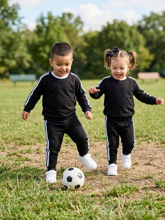 Black side stripes tracksuit